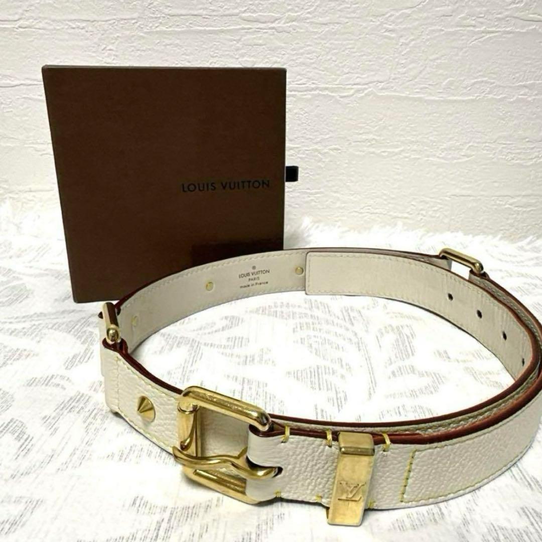 ルイ・ヴィトン サンチュール スハリ スタッズ ベルト ブロン レディース