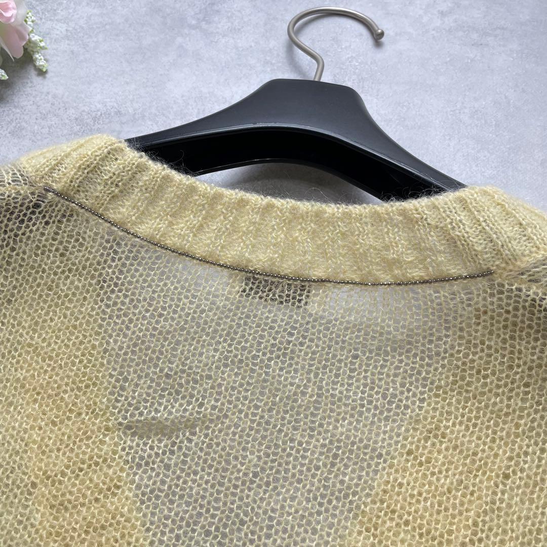 美品✨ブルネロクチネリ カーディガン モヘヤ ウール イエロー 長袖 イタリア製