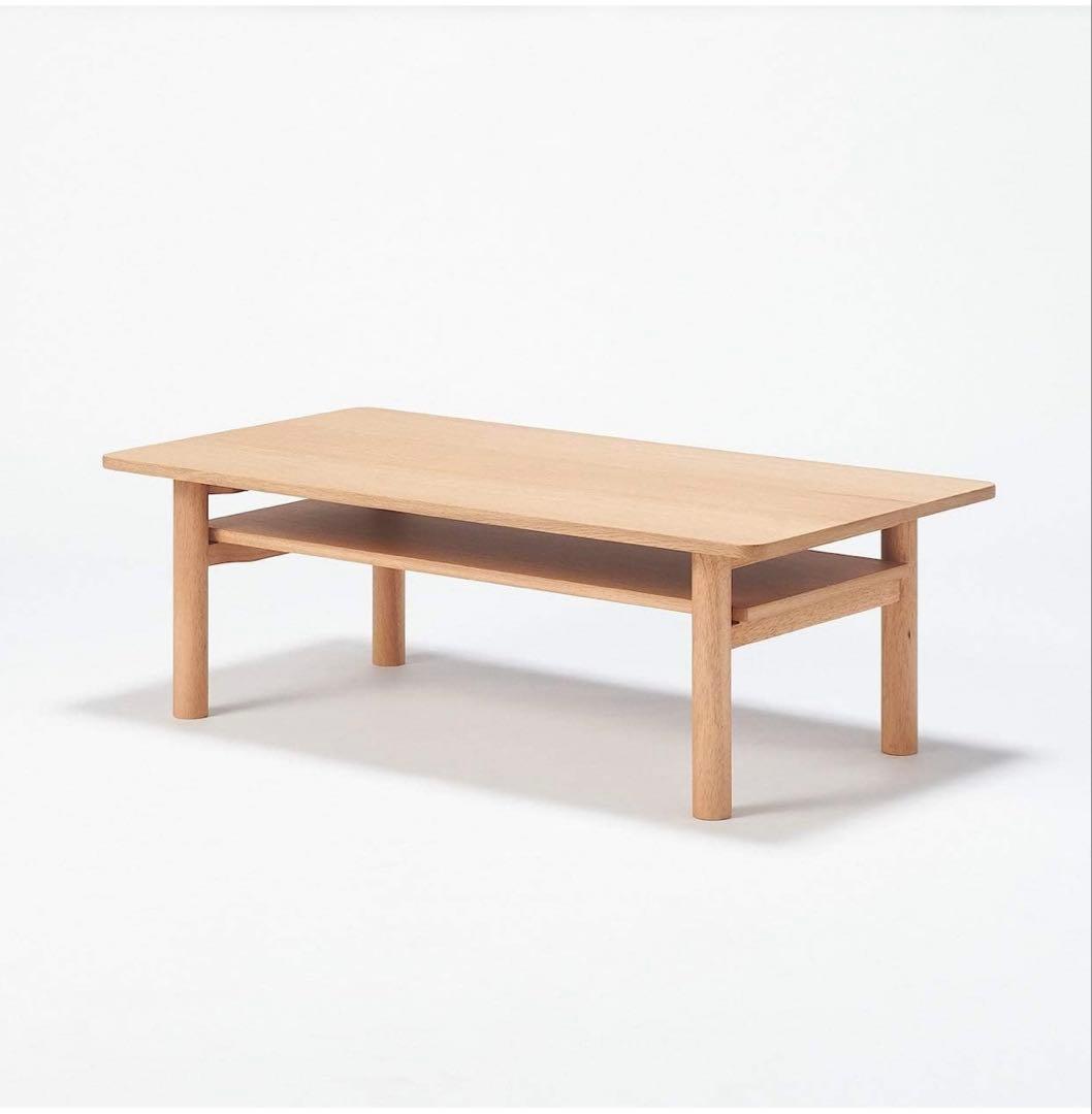 【廃盤】無印　木材ローテーブル　オーク材