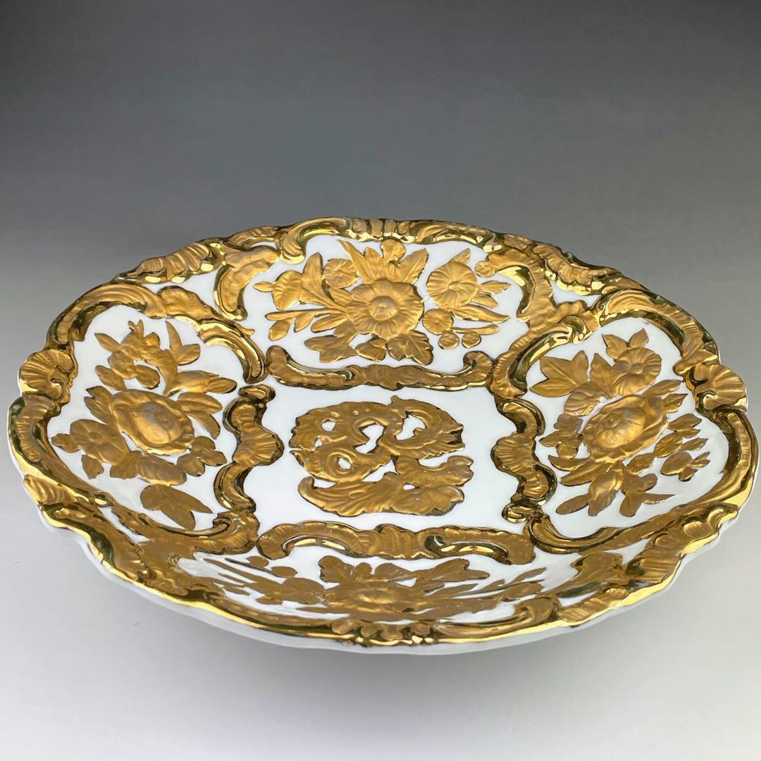 【大型】マイセン グランツゴールド風 キャビネット プレート 28.3cm 皿