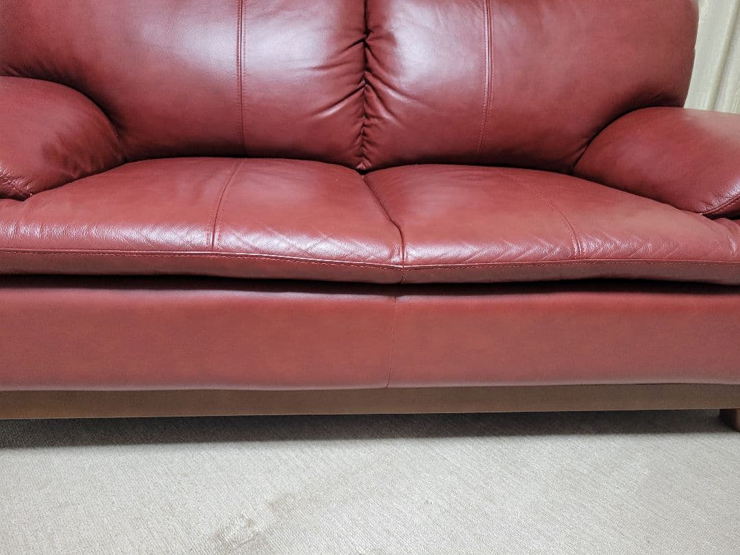 期間限定値下！ミラージュⅢ 赤いレザー2人掛けソファ