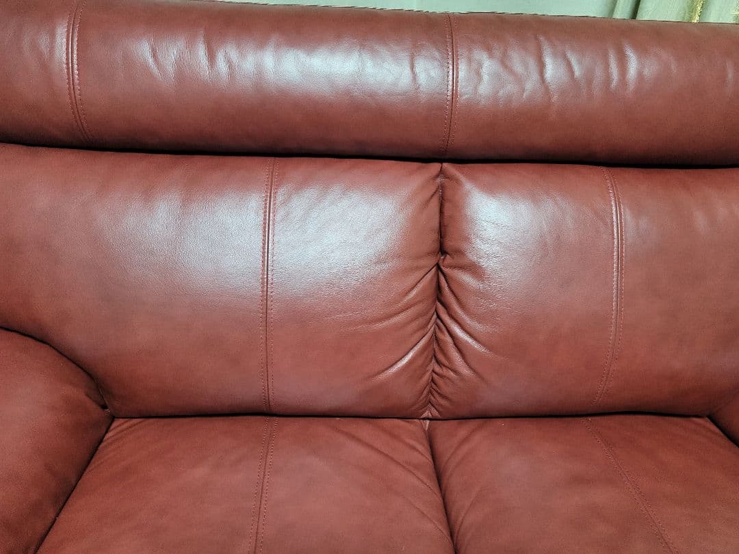 期間限定値下！ミラージュⅢ 赤いレザー2人掛けソファ