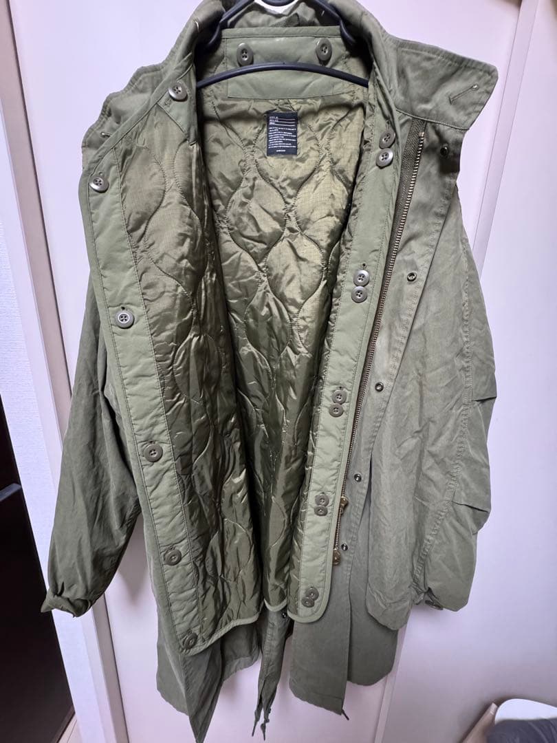 BEAMS HEART 3WAYビッグシルエットモッズコート オリーブL