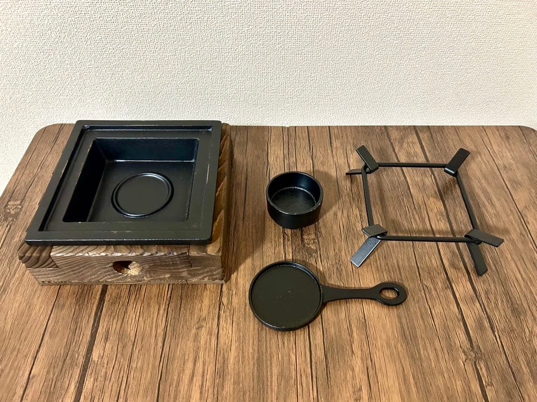 【美品】南部鉄器 鉄鍋 いろり鍋 スタンド付き