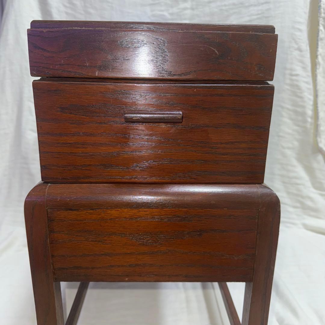 アンティーク 裁縫ボックス/小物入れ2段オープン型 引き出し付き 木製 イギリス