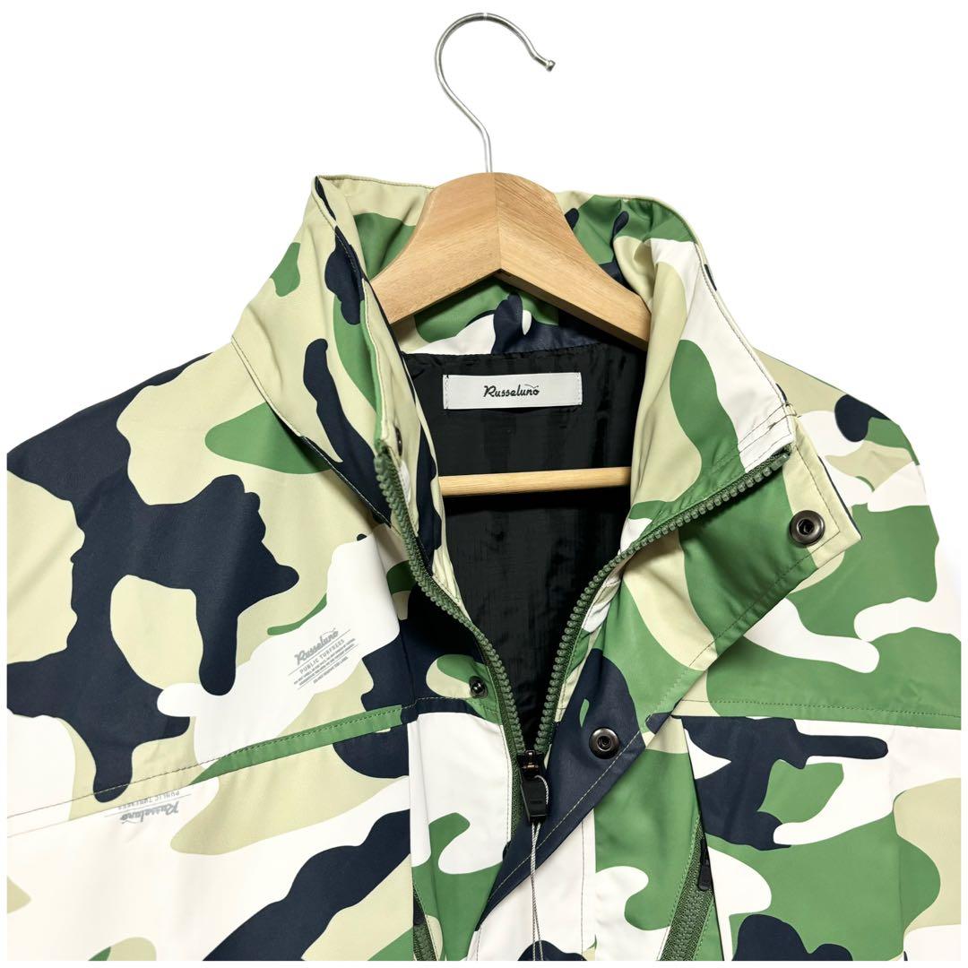 新品 ラッセルノ ゴルフ 2Way カスタム ロング ジャケット カモ 2XL