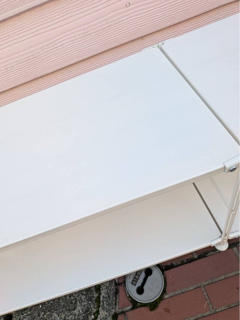 ■送料込■無印 スチールユニットシェルフライトグレースチール棚 ワイドロータイプ