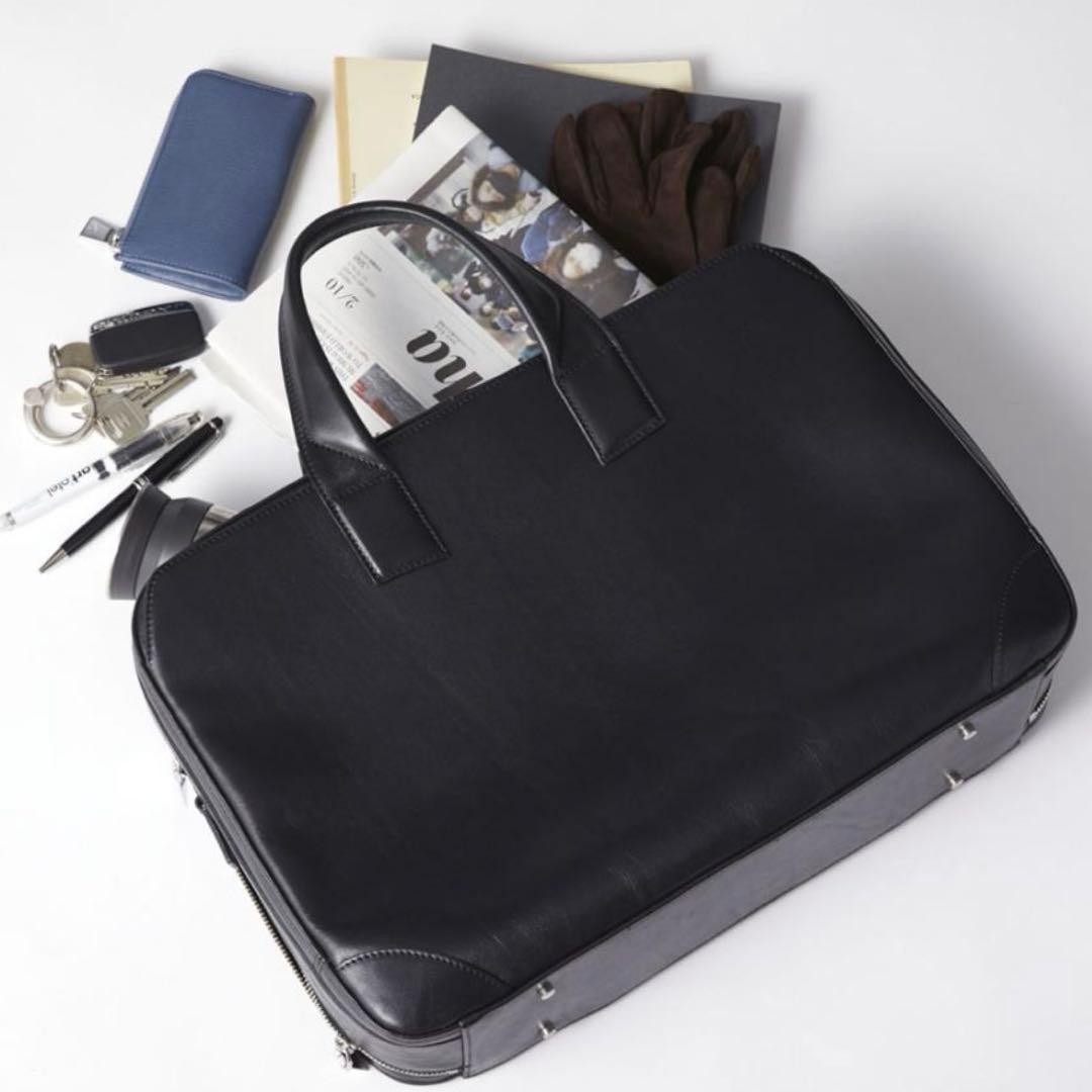 定価53900円　美品 aniary 2室 レザー ビジネスバッグ　B4可　黒