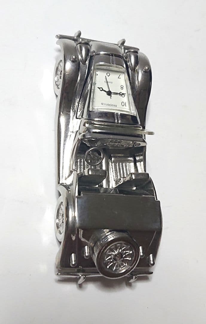 金属製クラシックカー置き時計 1/43スケールミニカー 当時物 貴重