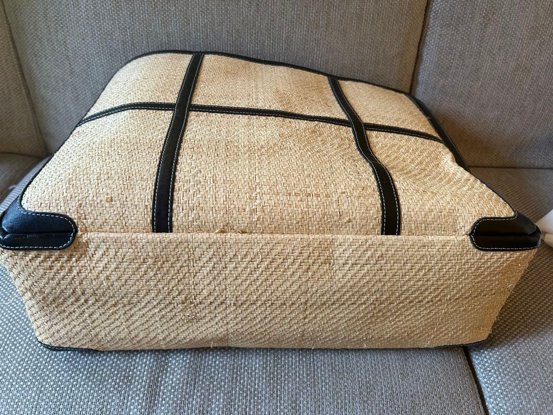 LUDLOW ラドロー ワイドレザートリム カゴバッグ トートバッグ ラフィア