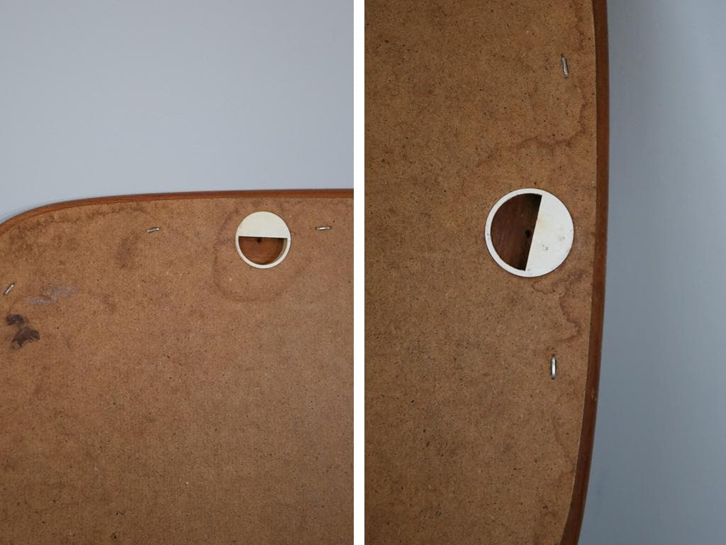 英国アンティークチーク古木ウォールミラー/木製壁掛け鏡/立鏡/姿見(91-195