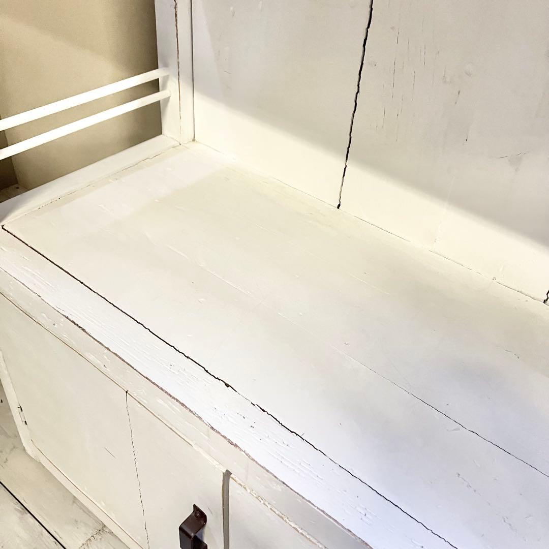 リサイクル ウッド キャビネット　アンティークホワイト