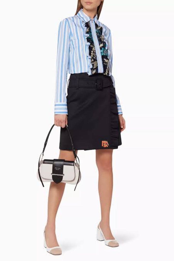 【希少】PRADA プラダ レザーバッグ ホワイト ブラック バイカラー