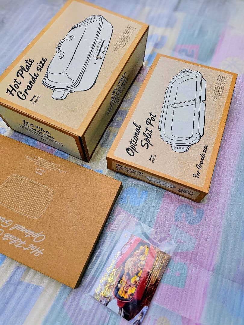 【新品・未使用】BRUNO ホットプレート グランデサイズ セット　レシピ付き
