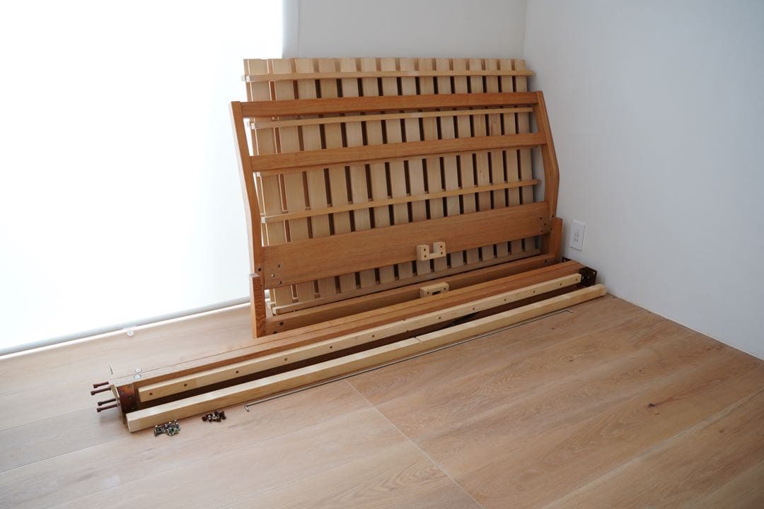 無印良品　タモ材・ダブルベッドフレーム