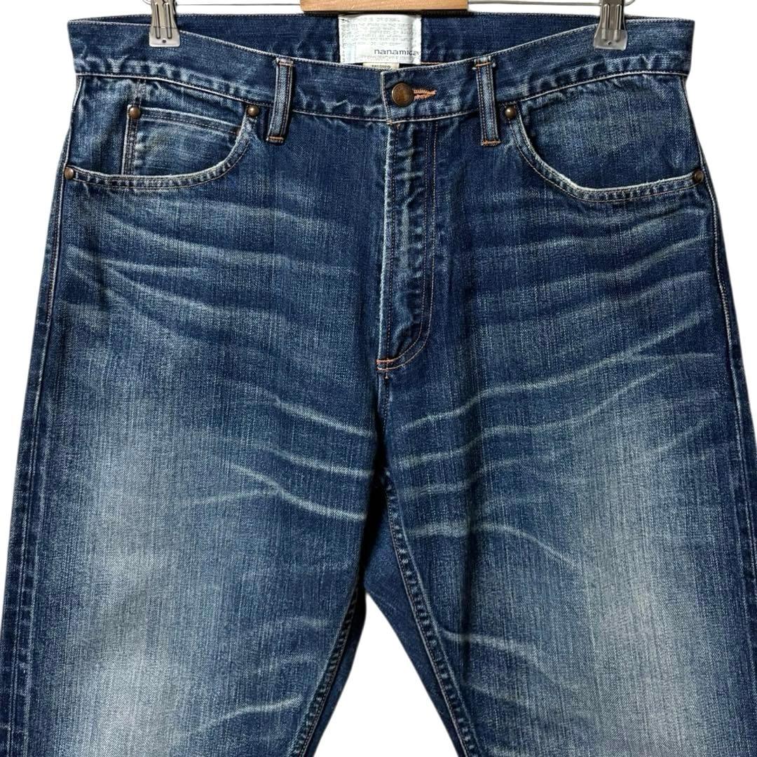 nanamica セルビッチデニム ヴィンテージフェード加工 赤耳 ヒゲ 34