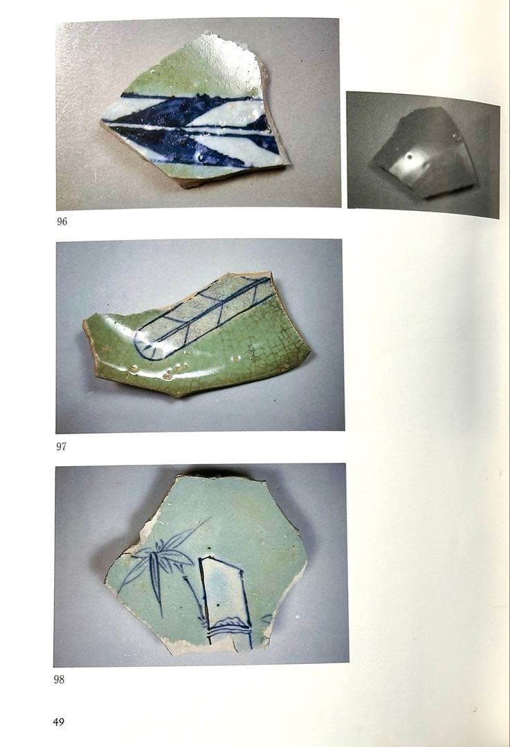 「初期伊万里」青磁白磁染付竹葉文陶片