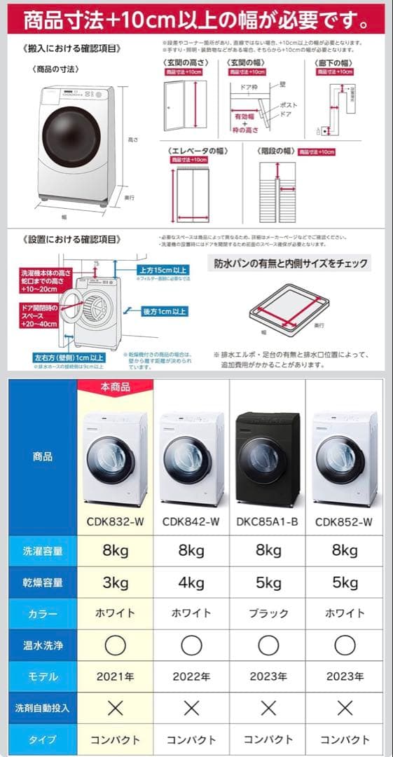 アイリスオーヤマ ドラム式洗濯機 CDK832-W
