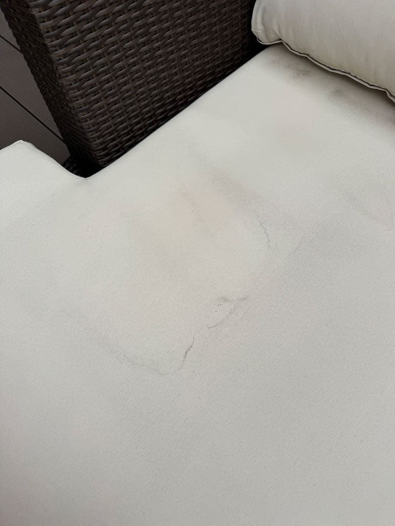 屋外用ガーデンソファ カウチ ラタン調 撥水 防水 汚れあり