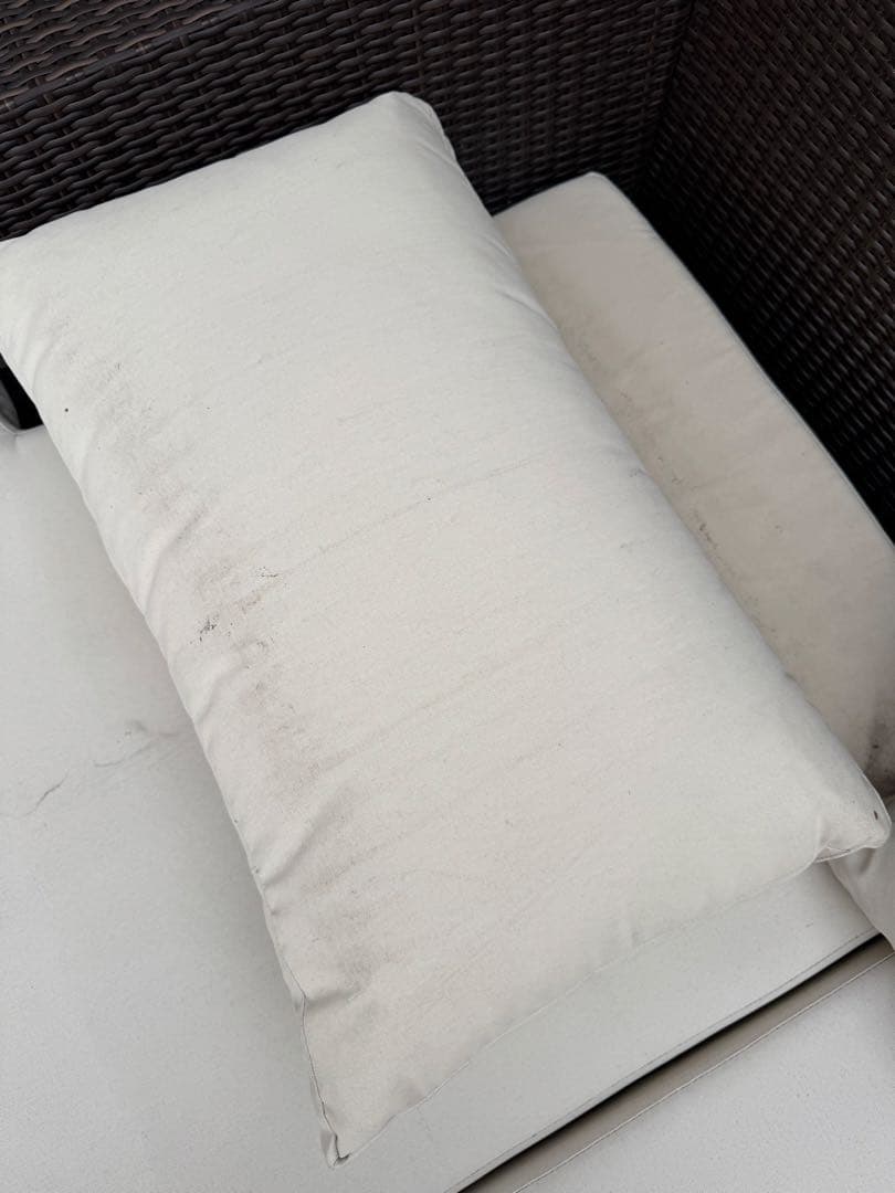 屋外用ガーデンソファ カウチ ラタン調 撥水 防水 汚れあり