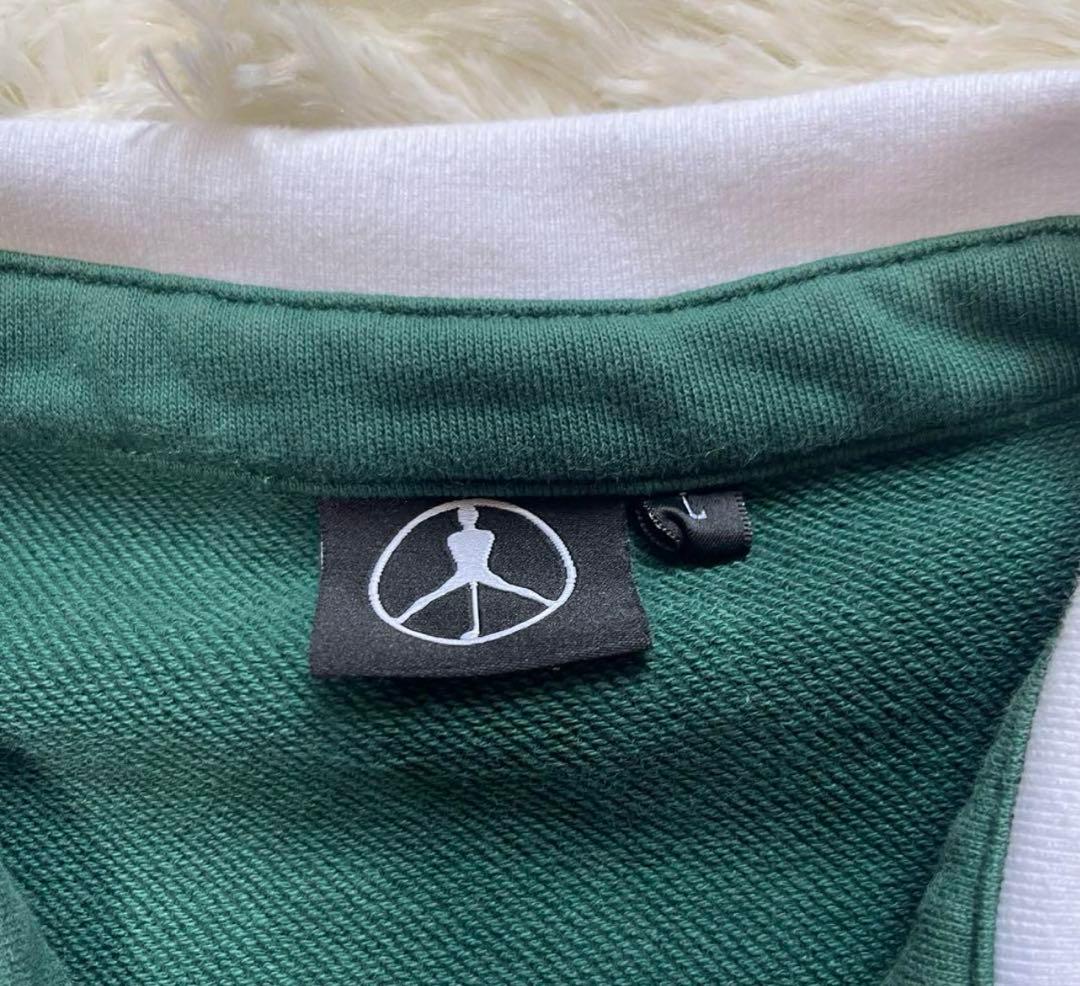 GOLFICKERS ゴルフ ポロシャツ スウェット 半袖グリーンサイズL