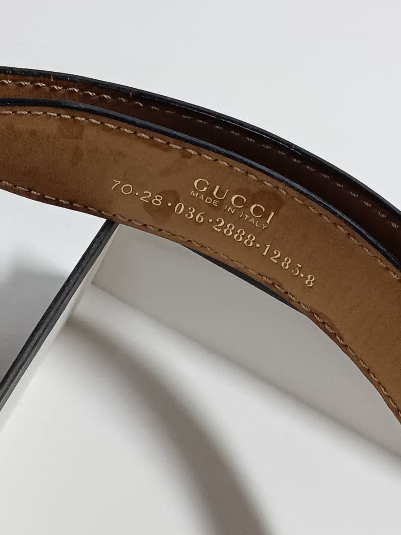 【美品】GUCCI　グッチ　レザーベルト　ゴールドバックル