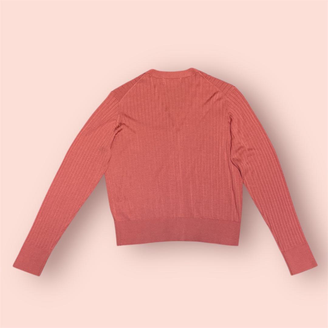 【未着用】Soeju シルクワイドリブVネックカーディガン