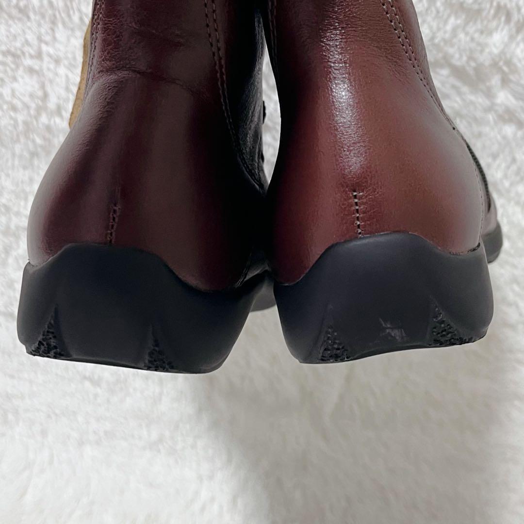 美品✨　フィンコンフォート　 レースアップブーツブーツ　ボルドー　サイズ5 24