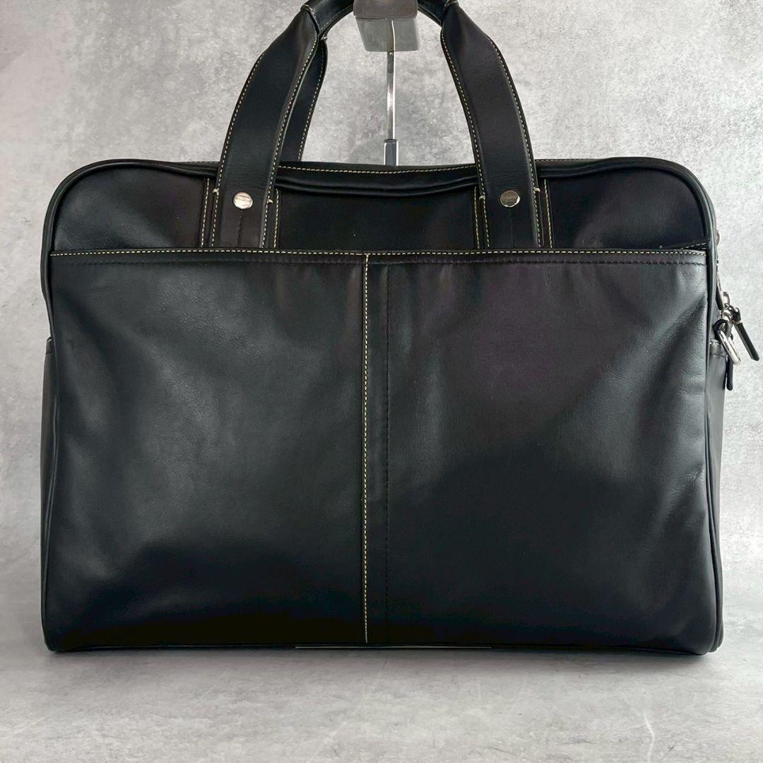 極美品 コーチ レガシー 2way 2室 ビジネスバッグ レザー A4 ブラック