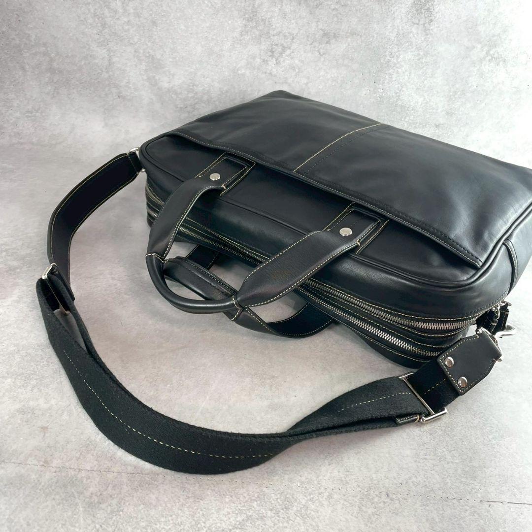 極美品 コーチ レガシー 2way 2室 ビジネスバッグ レザー A4 ブラック