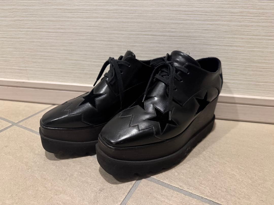 【美品】ステラマッカートニー エリス スタープラットフォームシューズ 37 箱有