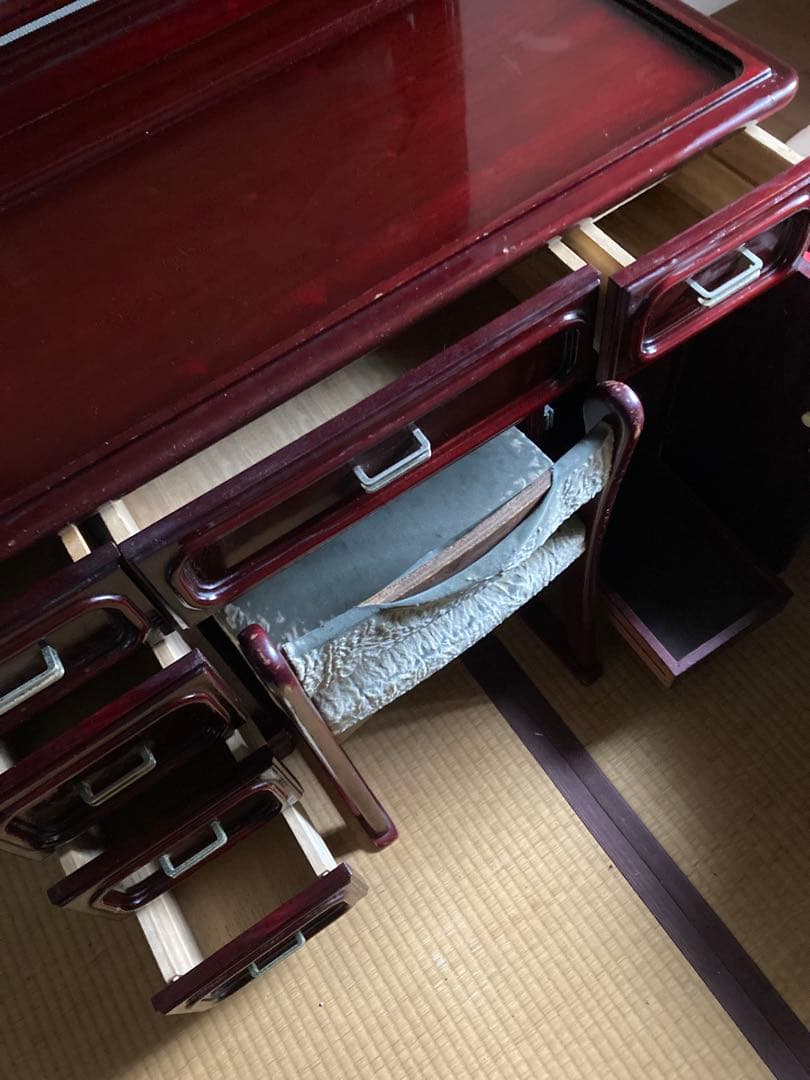 UEDA ダークレッドブラウン ドレッサー　鏡台　アンティーク家具　ヴィンテージ