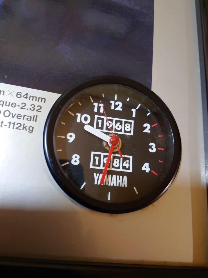ヤマハ　250　DT1 木製パネルポスター時計付き　希少　レトロ　当時物！