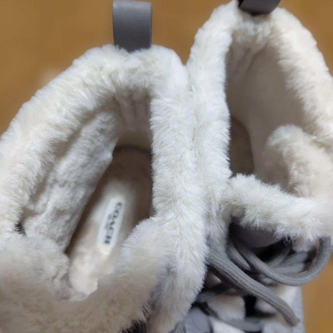 コーチグレー ムートンブーツ スエード