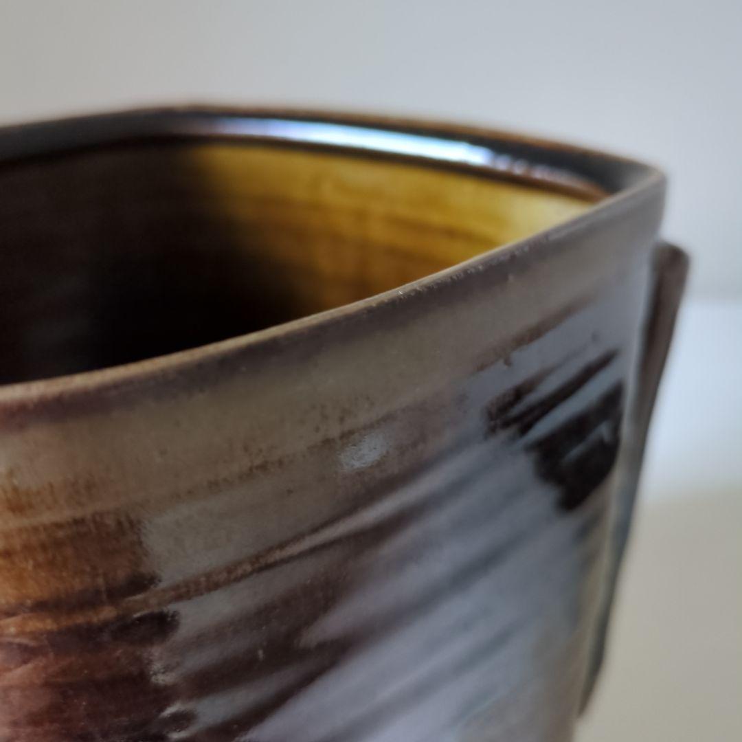 茶道具　耳付き水指　水指　如拙庵　須田祥豊　菱形耳付水指