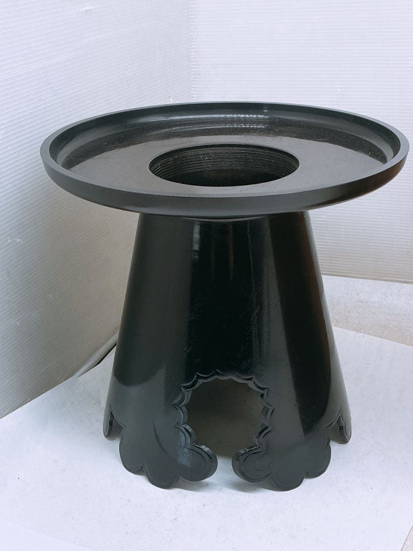 み*ん様 華道 花器 合金製 御玄猪（おげんちょ）芳幸造 在銘 黒色 金属製 生