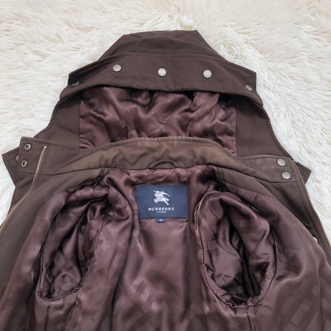 シャドーチェック✨希少モデル　バーバリーロンドン　フーデッドコート　ベルト