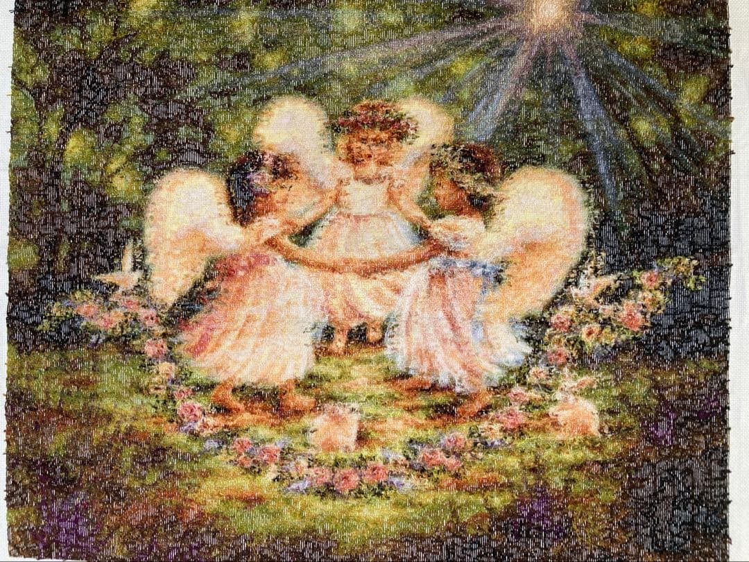 クロスステッチ完成品Together in my Fathers garden