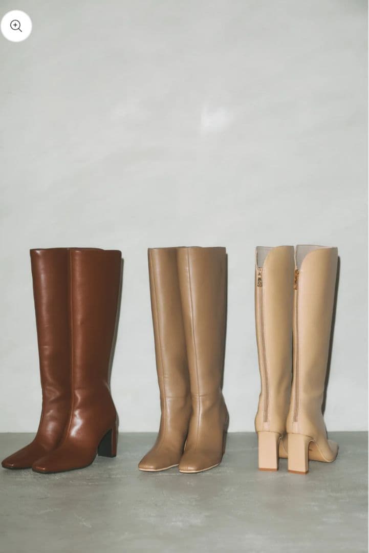 poláura ポローラ ロゴジップスクエアトゥロングブーツ L brown