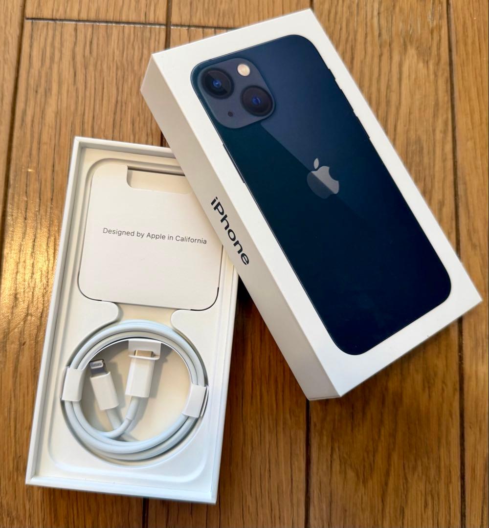 （美品)iPhone13mini 128GBミッドナイト/バッテリ-76%/箱有