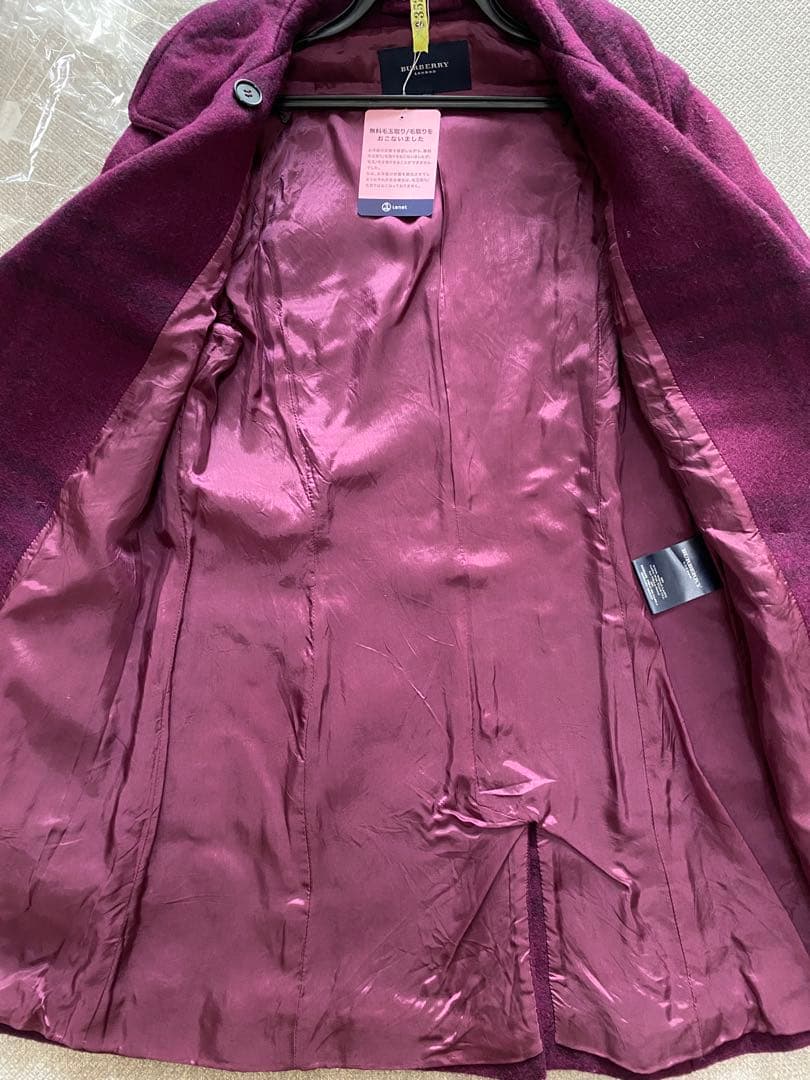 バーバリーロンドン　パープル　ウール　90% コート　紫