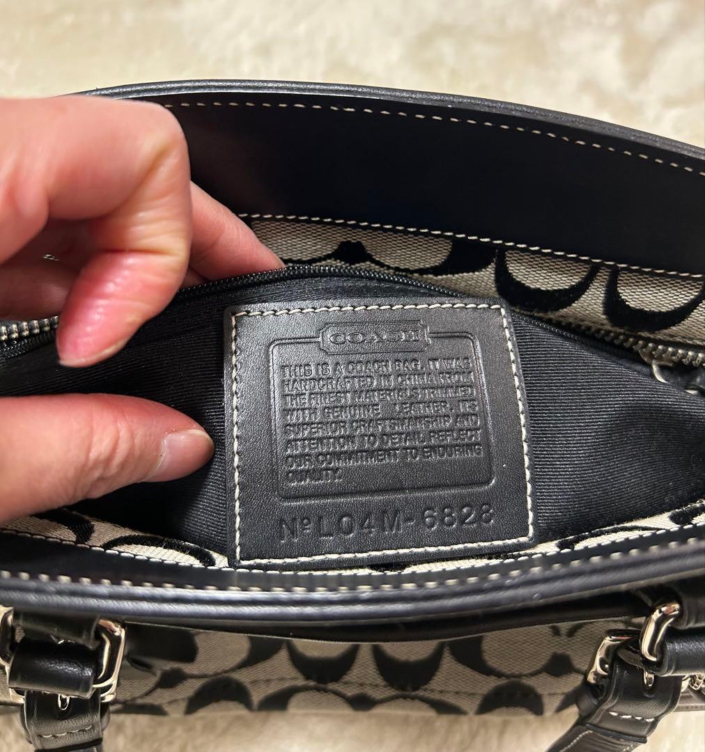 COACH シグネチャー ハンドバッグ ブラック 104M-6828 美品