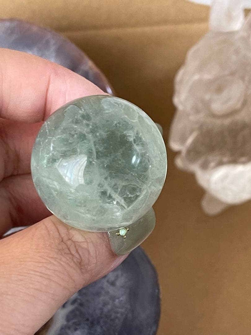 天然石　トレジャー瑪瑙聚宝盆 と　高透明　綺麗　水晶うさぎ　バラ可