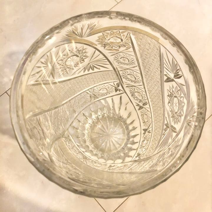 #33 ボヘミア　ガラス　花瓶　Bohemia ハンドカット　クリスタル　ガラス