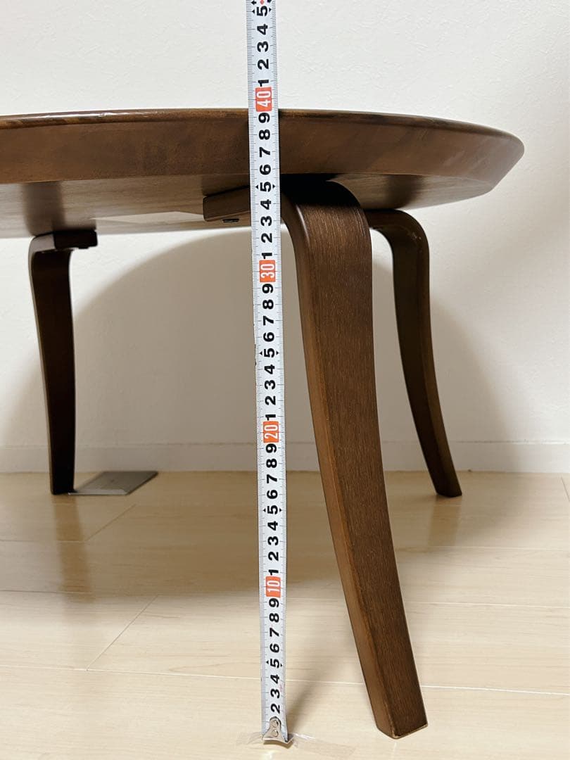 【富士ファニチア】ローテーブル・座卓⭐︎なめらか曲線⭐︎存在感、重厚感あり⭐︎