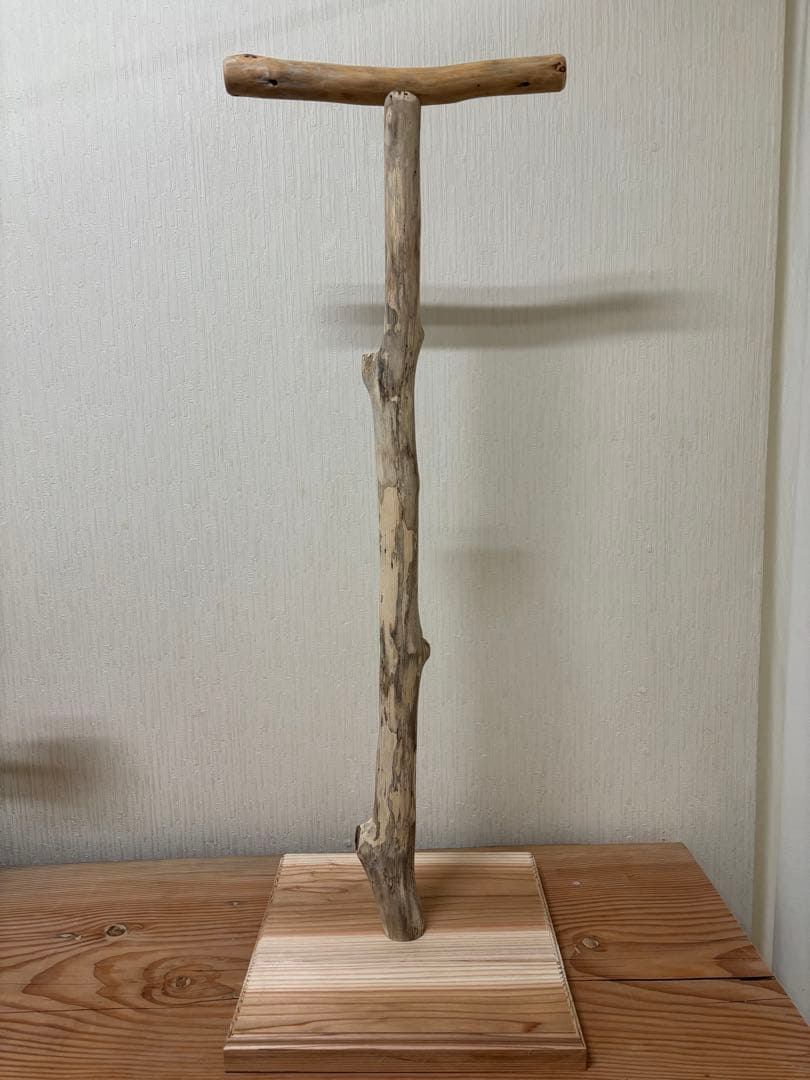 流木のバードスタンド オウムスタンド 止まり木T字パーチ