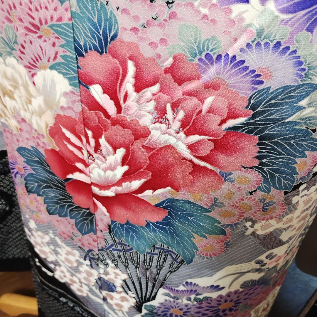 成人式正絹振袖フルセット　人気　黒　豪華　上品　清楚