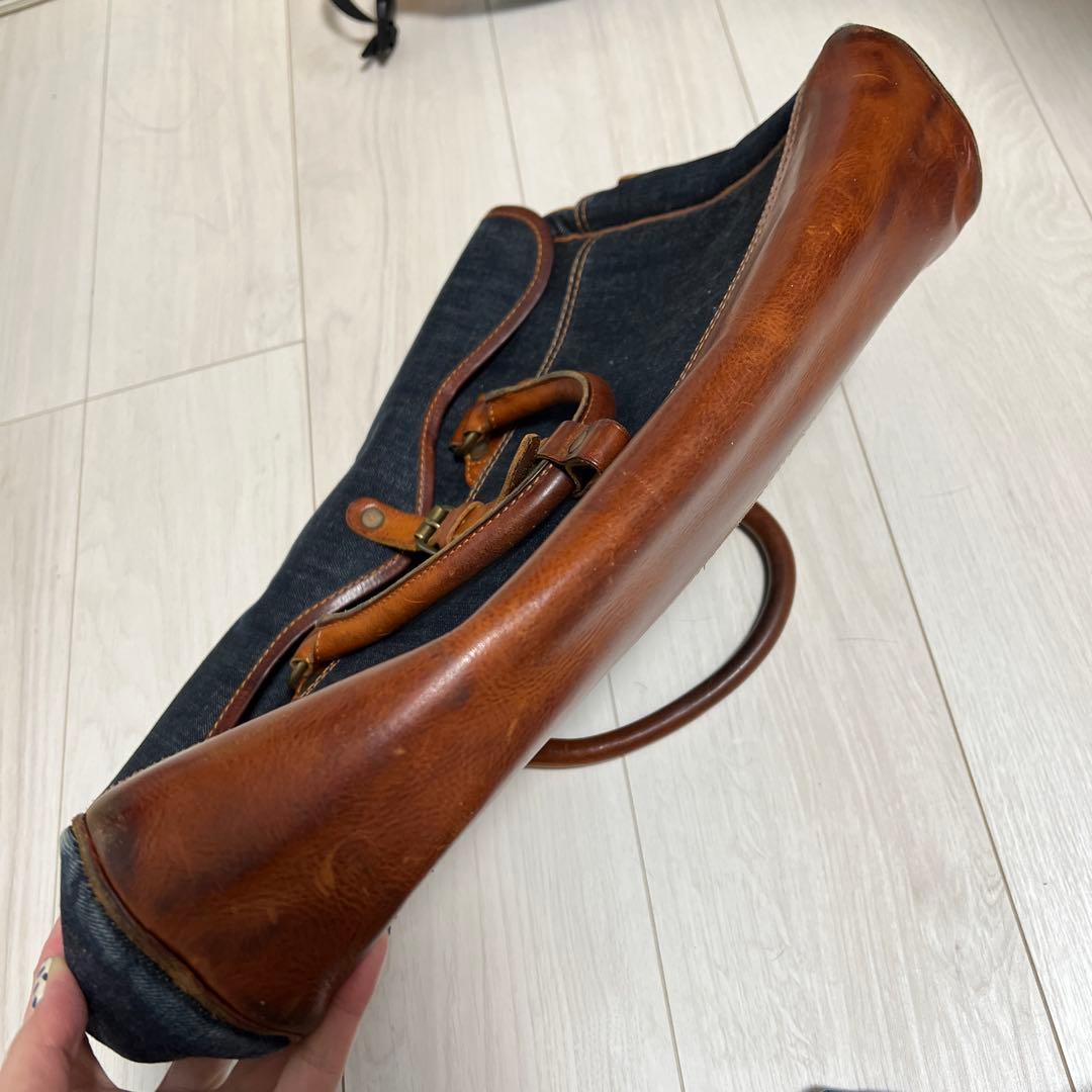 DOUBLE RL RRLデニムレザー ビジネスバッグ ビンテージ