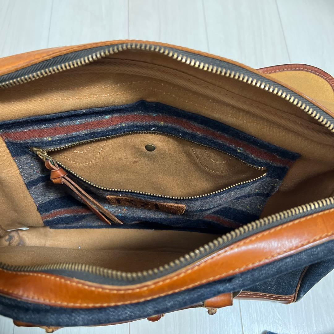 DOUBLE RL RRLデニムレザー ビジネスバッグ ビンテージ