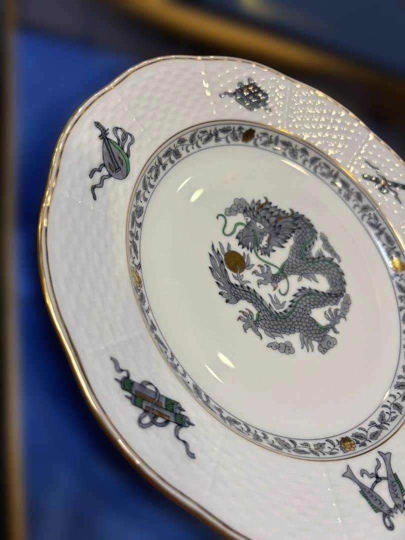 新品　希少限定品　ヘレンド ミレニアム プレート 1999年 龍 竜 飾り皿29